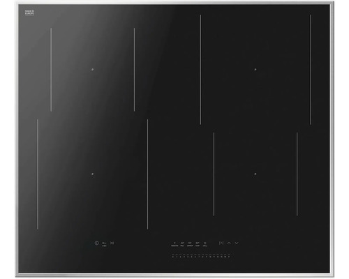 Zwarte keramische kookplaat met vier kookzones