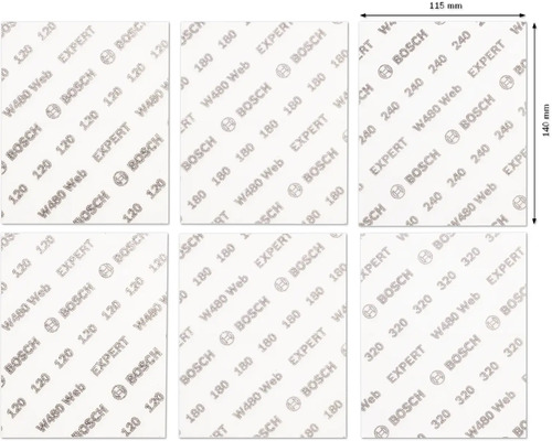 Bosch Expert schuurpapier set, verschillende korrelgroottes, 115 mm x 140 mm