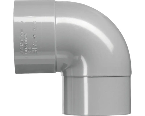 Afvoerbuisbocht van kunststof, hoek van 90 graden