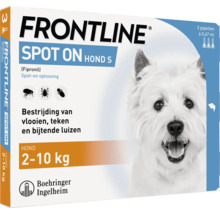Frontline Spot On Hond S voor de bestrijding van vlooien, teken en bijtende luizen voor honden met een lichaamsgewicht van 2 tot 10 kilogram