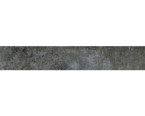 Tegelplint Industrial night lapado 10x60 cm Grijze keramische tegel met mat oppervlak