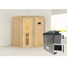 Houten sauna met saunakachel en bediening