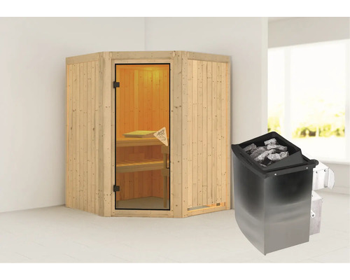 Finse sauna met saunaoven en saunastenen voor gebruik binnenshuis