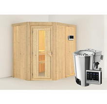 Sauna met saunakachel en bedieningselement