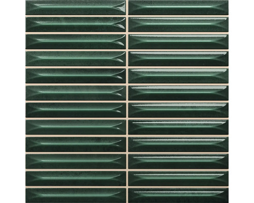 Rechthoekige, groene wandtegels voor binnenshuis.