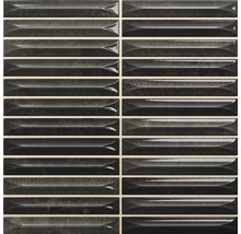 Patroon van zwarte, langwerpige aardewerk tegels