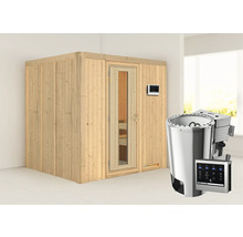 Houten sauna met saunakachel en bediening