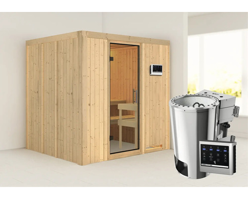 Sauna met saunakachel en bediening
