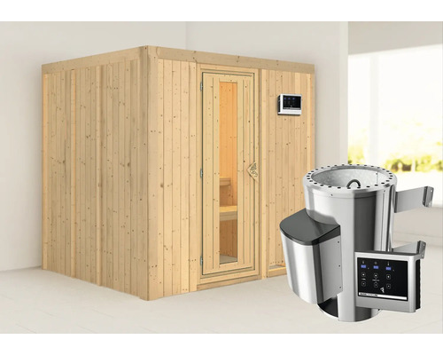 Sauna met saunakachel en saunabesturing