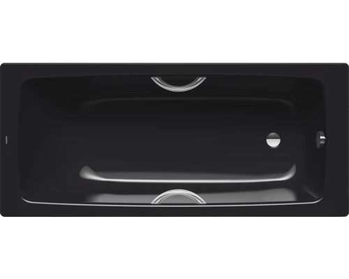 Zwart ligbad met handgrepen