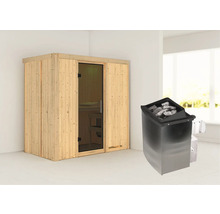 Houten sauna met saunakachel