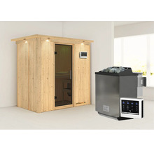 Houten sauna met saunakachel en bediening