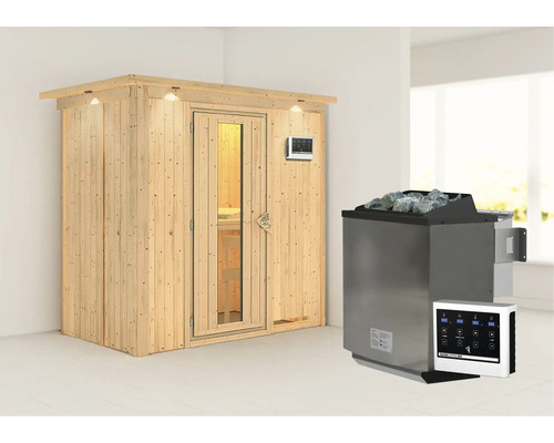 Sauna met saunakachel en bediening