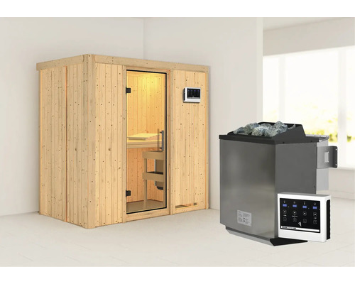 Sauna met saunakachel en bediening