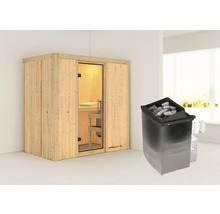 Houten sauna met saunakachel