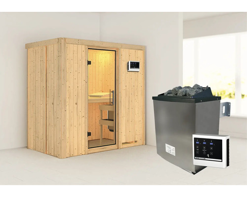 Sauna met saunakachel en bediening