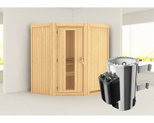 Sauna met kachel in de kamer