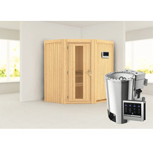 Houten sauna met saunakachel en bediening