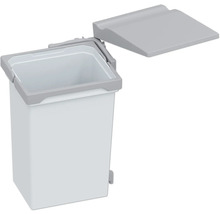 Witte pedaalemmer met grijze deksel voor gebruik binnenshuis