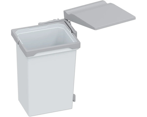 Witte pedaalemmer met grijze deksel voor gebruik binnenshuis