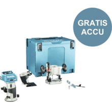 Makita accu bovenfrees met accessoires en transportkoffer inclusief gratis accu