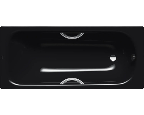 KALDEWEI Ligbad Saniform Plus Star 70x150x40 cm zwart Zwart ligbad met handgrepen en afvoergarnituur