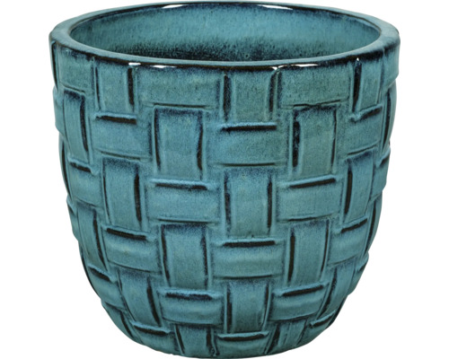 PASSION FOR POTTERY Bloempot Harbin Aardewerk blauw Ø 25 cm H 22 cm