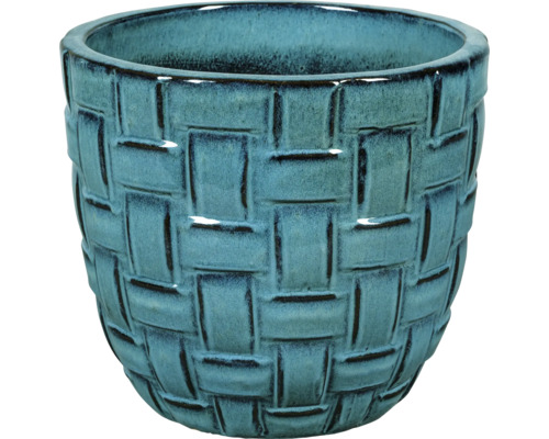 PASSION FOR POTTERY Bloempot Harbin Aardewerk blauw Ø 38 cm H 34 cm