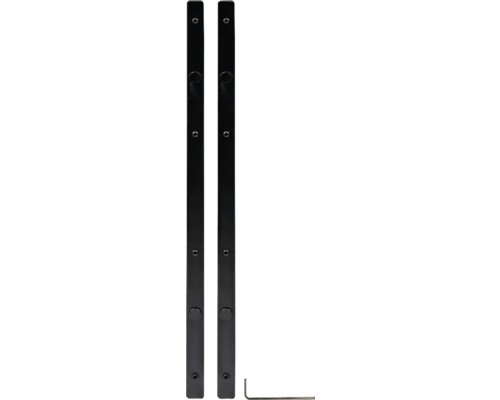 Twee metalen plankdragers met bevestigingsmateriaal