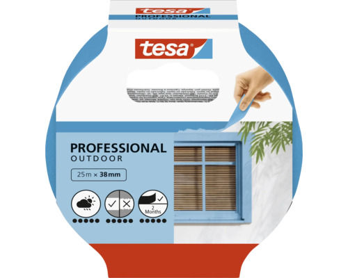 TESA Professional Outdoor schilderstape blauw 25 m x 38 mm Tesa Professional Outdoor afplakband, 25 meter bij 38 millimeter
