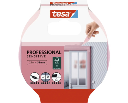 TESA Professional Sensitive schilderstape roze 25 m x 38 mm