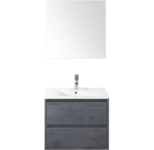 Wastafelmeubel met wastafel, kraan en spiegel voor de badkamer