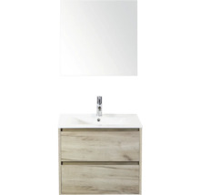 Wastafelcombinatie met spiegel en twee lades