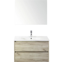 Wastafelcombinatie met spiegel, wastafel en twee lades