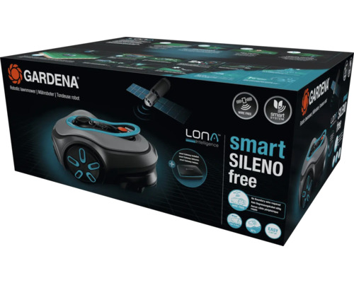 Verpakking van een Gardena Smart Sileno Free robotmaaier