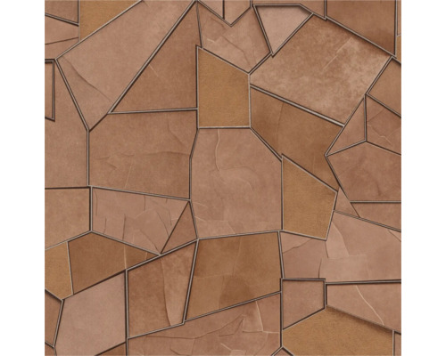 ERISMANN Vliesbehang 10445-13 Elle 4 geometrisch bruin Behang met steenmotief in verschillende bruintinten