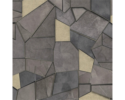 ERISMANN Vliesbehang 10445-37 Elle 4 geometrisch grijs Behang met steenmotief en geometrische vormen
