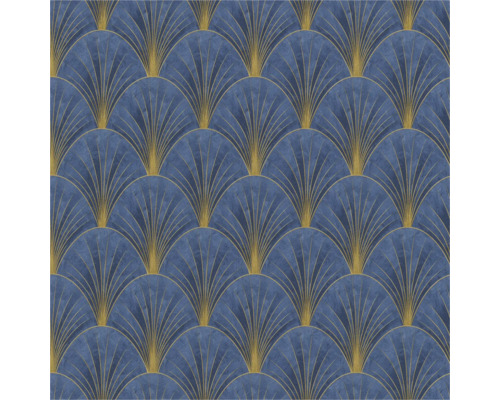ERISMANN Vliesbehang 10451-08 Elle 4 grafisch blauw Behang met art-deco waaierpatroon
