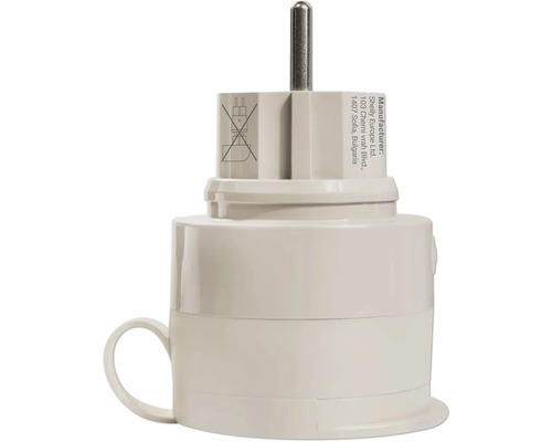 Witte stekkeradapter met geaarde stekker