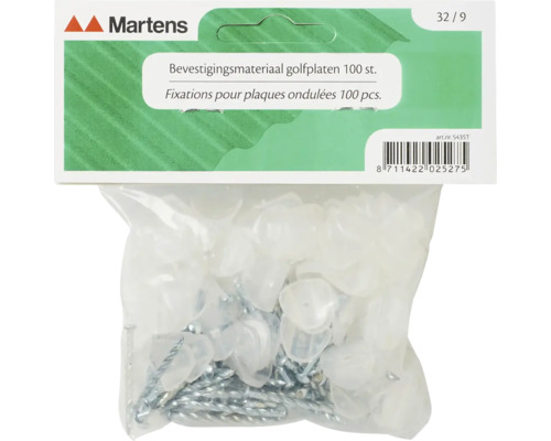 Martens bevestigingsmateriaal golfplaten, 100 stuks