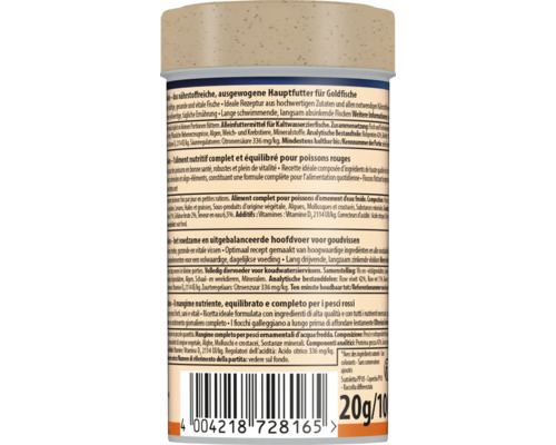 Volledig diervoeder voor goudvissen en koudwater siervissen