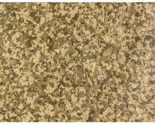 Detailopname van visvoer vlokken