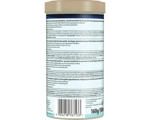 Label van een blik met visvoer van Tetra