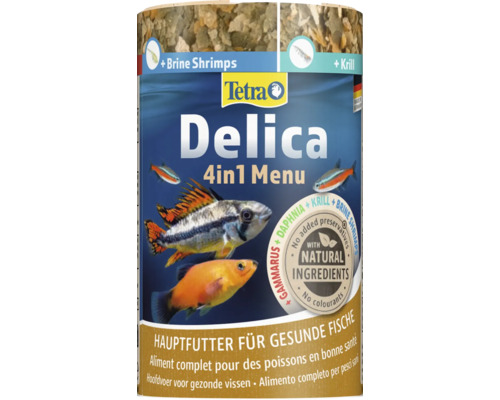TETRA Delicia 4in1 Menu Visvoer vlokken 100 ml Tetra Delica 4in1 Menu visvoer