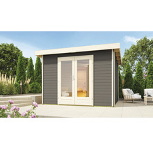 Tuinhuis met dubbele glazen houten deur
