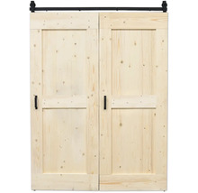 Dubbele houten schuurdeur met schuifdeurbeslag