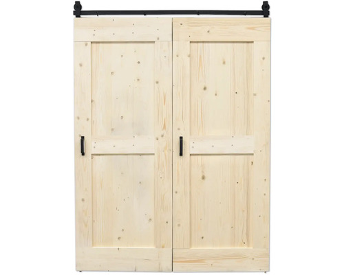 Dubbele houten schuurdeur met schuifdeurbeslag