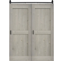 Dubbele houten schuifdeur met beslag