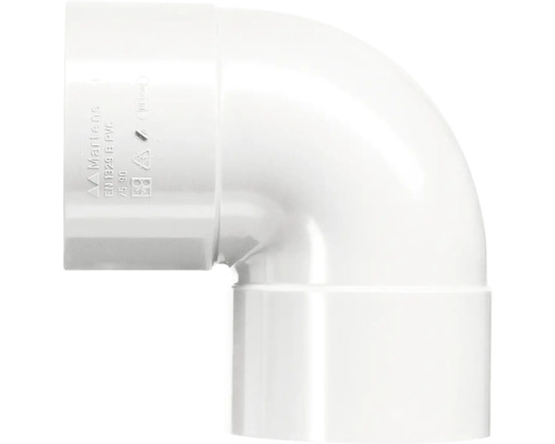 Witte 90 graden PVC pijpbocht