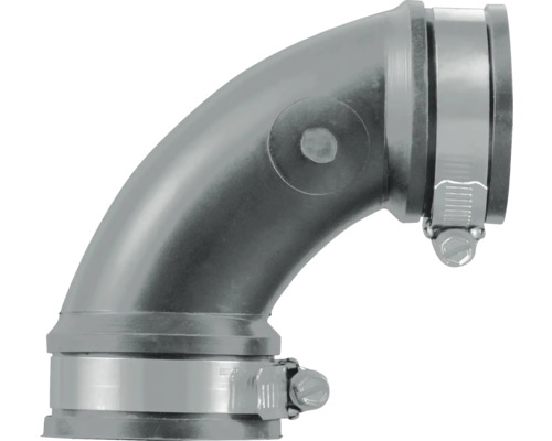 Metalen pijpbocht met slangklemmen